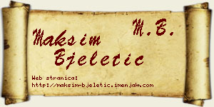 Maksim Bjeletić vizit kartica